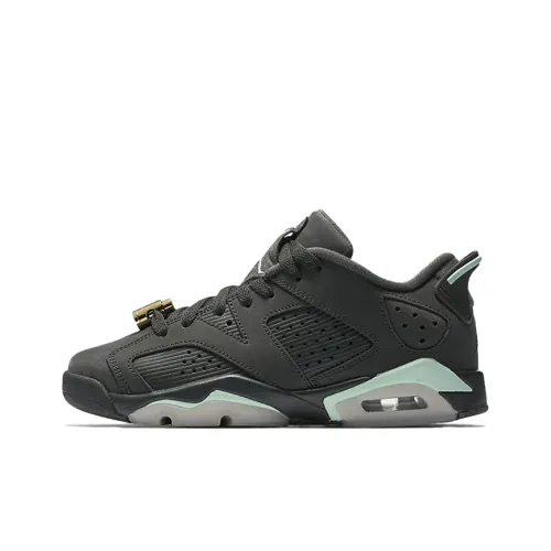 Jordan Air Jordan 6 Устойчивый к истиранию Низкий Топ Детские Баскетбольные Кроссовки Черные