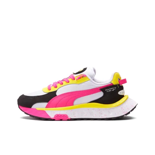 PUMA Wild Rider Series Детская тренировка Кроссовки Черный Розовый Подростки