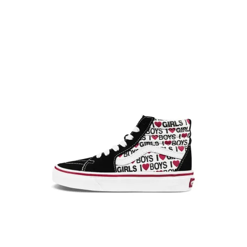 VANS SK8 High Топ Детские Скейтбординги Черно-красный для детей 3-7 лет