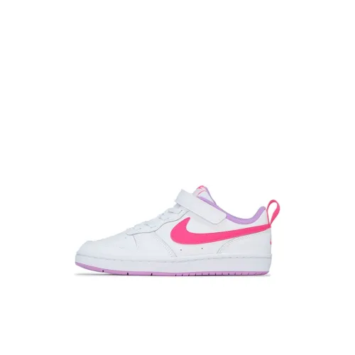 nike Court Borough 2 Low 2 Low Топ Кроссовки для скейтбординга Бело-розовый Фиолетовый Children Возраст 3-7 лет