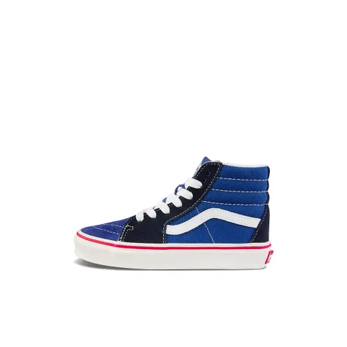 Vans SK8 Slip Resistant Abrasion Resistant High Топ Детские Скейтбординги Синий черный для детей 3-7 лет