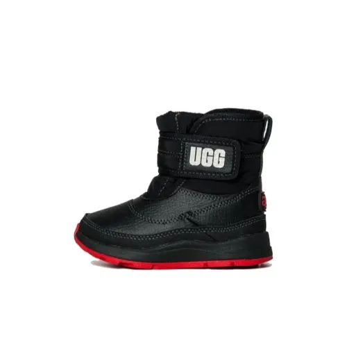 UGG противоскользящие низкие детские ботинки черного и красного цвета для малышей