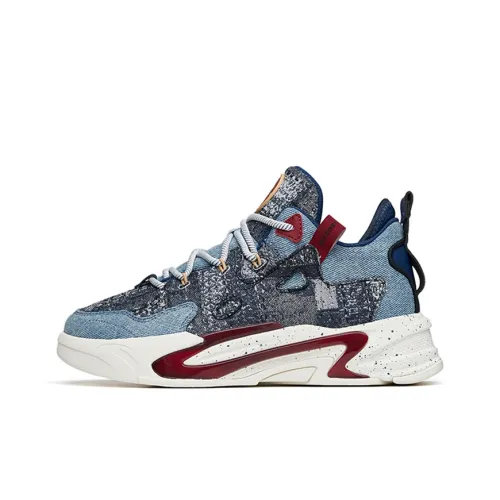 Antakids Slip-resistant Abrasion-resistant Low Top Kids Lifestyle Shoes Blue Red Teenagers Антакидс Слип-резистентный Аbrasion-resistant Низкий Топ Детские Lifestyle Shoes Синий Красный Подростки