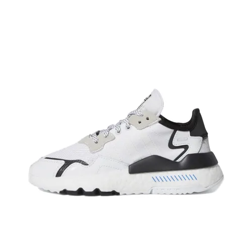 Adidas Originals Nite Jogger Устойчивый к истиранию MID Топ Kids Lifestyle Shoes Белый черный Подростки