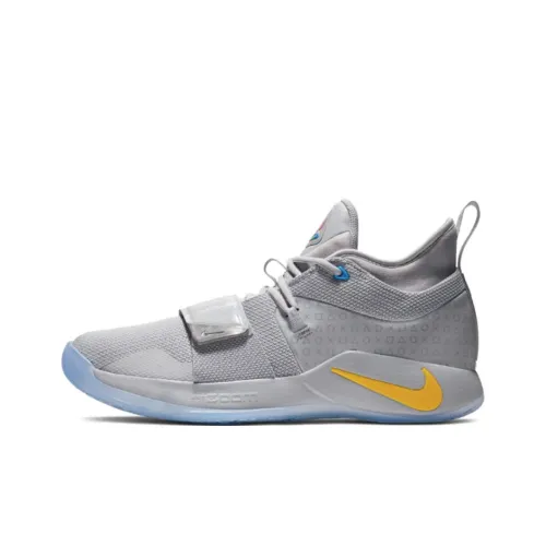 Nike PG 2,5 PlayStation совместный бренд 'Белый' GS противоскользящие амортизаторы MID Топ Детские баскетбольные кроссовки Серебряный