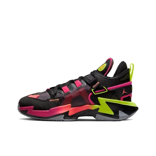 Джордан Why Not.5 Дышащий Поддержка MID Топ Детские Баскетбольные Кроссовки Черный Розовый Зеленый Подростки