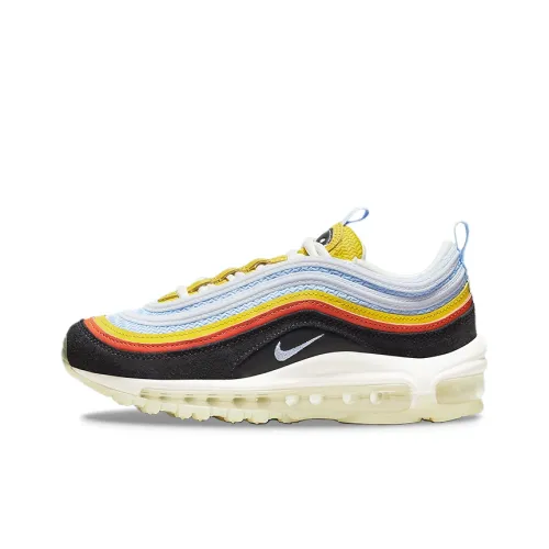 Nike Air Max 97 Low Топ Детские Беговые Кроссовки Черный Белый Желтый Подростки