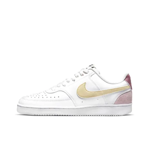 Nike Court Vision 1 Low Топ Детские Скейтбординги Белый Розовый Желтый Подростки