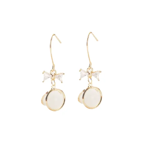 Yiru Искусственный стекло кошачий глаз циркон сплав серьги женские