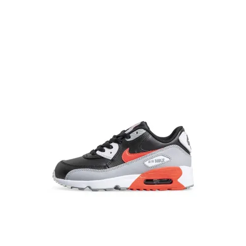Nike Air Max 90 Low Топ Kids Lifestyle Shoes Черный серый красный для детей 3-7 лет