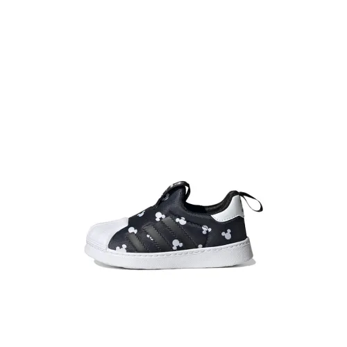 Disney x Adidas Originals SUPERSTAR 360 Low Топ Обувь для малышей Черный белый Infant And Toddler