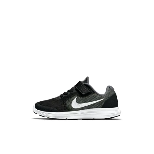 Nike REVOLUTION 3 Противоскользящий Амортизация Устойчивый к износу Низкий Топ Детская Беговая Обувь Черный Белый