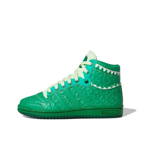 Adidas Originals Top Ten Устойчивый к истиранию MID Детские баскетбольные кроссовки Зеленый Подростки