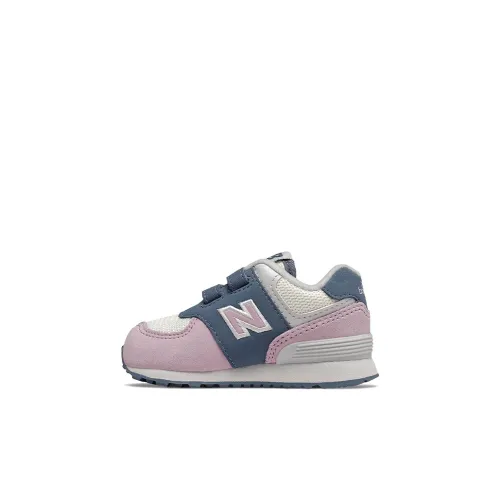 New Balance NB 574 Series Наклеенный Низкий Топ Обувь для малышей Синий и Розовый Infant и Toddler