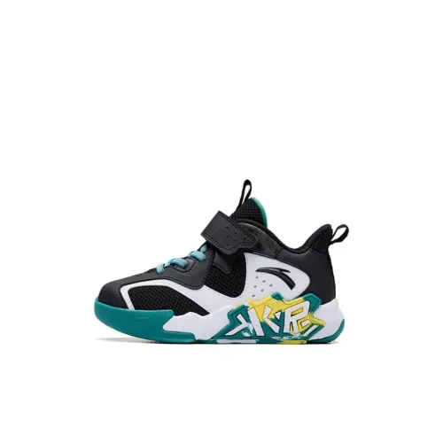 ANTA Cement busters Низкий топ Баскетбольные кроссовки Черный Белый Зеленый Для детей 3-7 лет