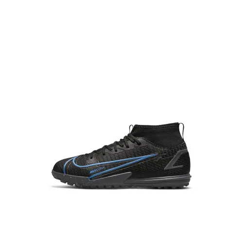 Nike Mercurial Superfly 8 Jr. Assassin 14 Academy TF Mid Топ Футбольные бутсы Черный Синий Детский