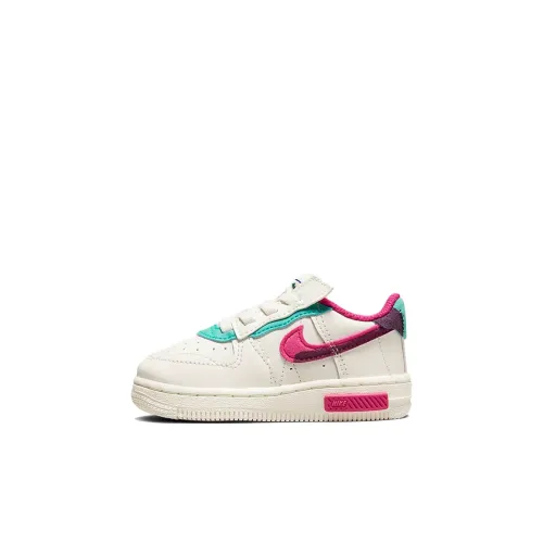 Nike Air Force 1 Slip-resistant Амортизация Устойчивость к истиранию Низкий топ Обувь для малышей Белый Фиолетовый