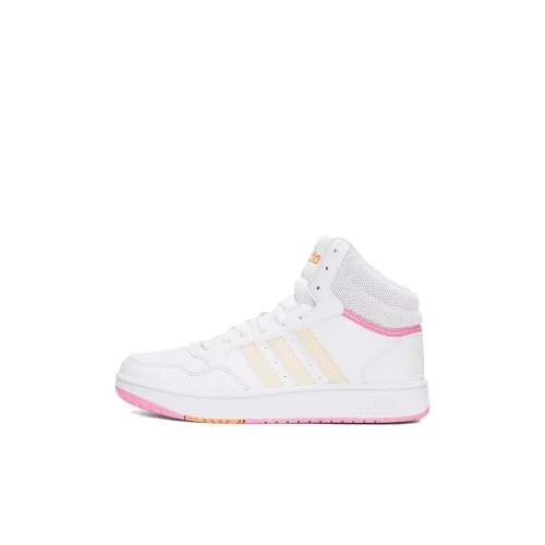 ADIDAS NEO Hoops Mid 3,0 K Устойчивый к истиранию MID Топ Детские Скейтбординги Облачный белый Детский