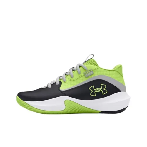 Under Armour Lockdown 7 Амортизаторы Oтскок Низкий Топ Детские Баскетбольные Кроссовки Черный Зеленый Подростки