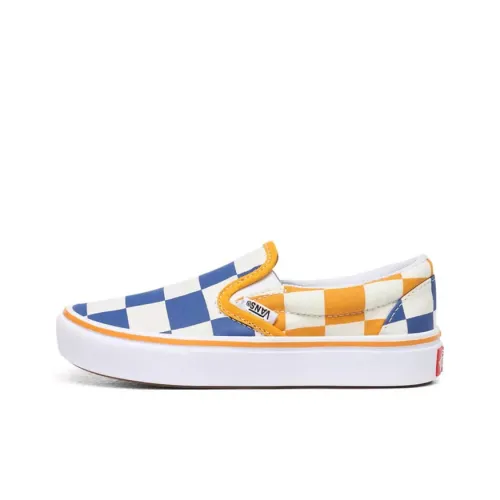 Vans Slip On Series Low Топ Детские Скейтбординги Желто-синие Подростки
