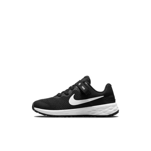Nike REVOLUTION 6 FlyEase Low Топ Детские беговые кроссовки Черный белый Children Возраст 3-7 лет