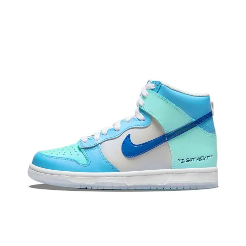 nike Dunk High Топ Детские Скейтбординги Синий Подростки