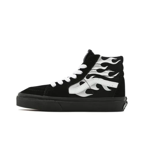 Vans SK8 Устойчивые к истиранию высокие топы для детей для скейтбординга Черный Белый Подростки