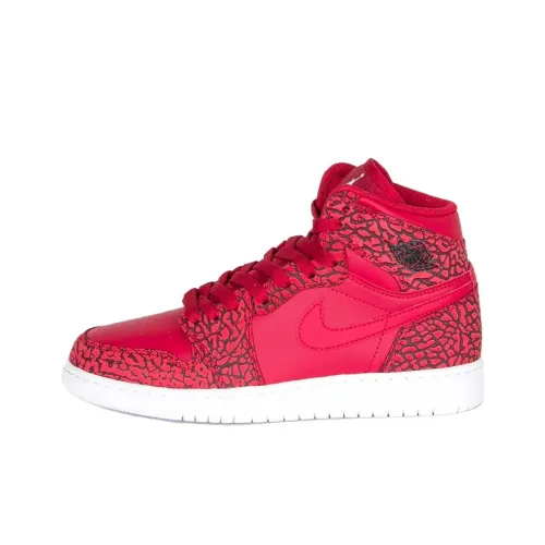 Jordan Air Jordan 1 Ретро BG High Топ Детские Баскетбольные Кроссовки Красный Подростки