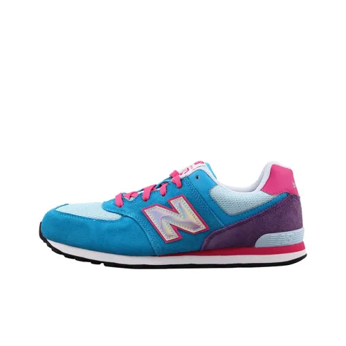 New Balance NB 574 Series Hologram Pack Дышащий Низкий Топ Детская Беговая Обувь Синий Розовый Подростки
