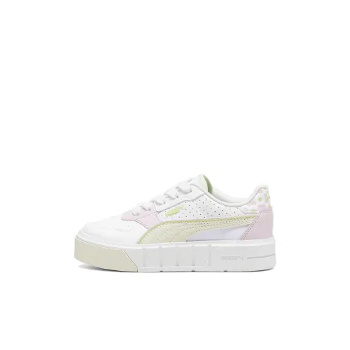 PUMA Cali Series Court Match Low Топ Детские Скейтбординги Белый Желтый Розовый Дети Возраст 3-7 Лет