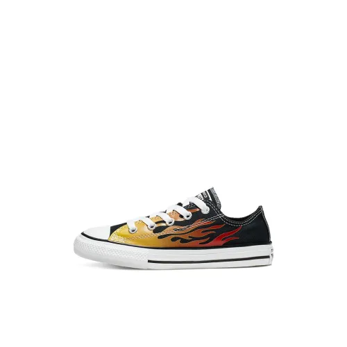 Конверс All Star Series Низкие Кеды Огненно-Красные Черные для Детей Возрастом 3-7 Лет