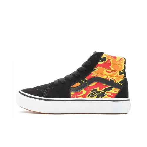 Vans SK8 High Топ Детские Скейтбординги Черный Красный Подростки