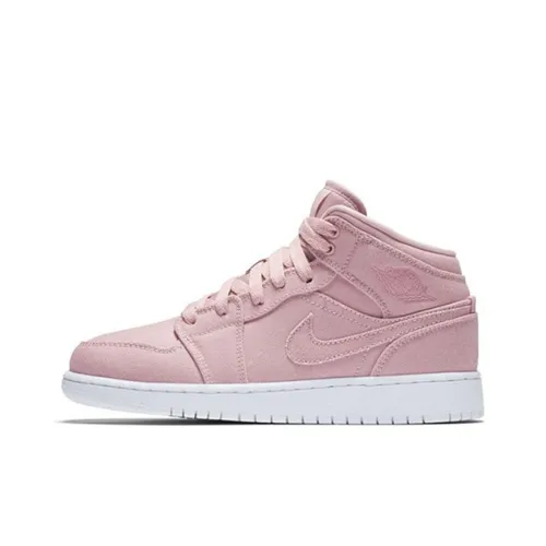 Jordan Air Jordan 1 MID Топ Детские Баскетбольные Кроссовки Розовые