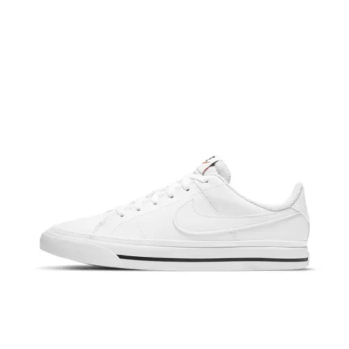 Nike Court Legacy Slip-resistant Амортизация Устойчивость к истиранию Баланс Низкий Топ Детские Скейтбординг Белый