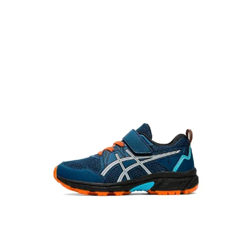 Asics Гель Venture 8 Low Топ Детские беговые кроссовки Темно-синий Children Aged 3-7 лет