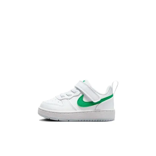Nike Court Borough Устойчивая к истиранию Низкая Обувь для малышей Белый Зеленый Младенец и Малыш