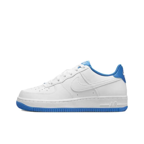 Nike Air FORCE 1 ESS Устойчивый к истиранию Низкий Топ Детские Скейтбординг Белый Синий
