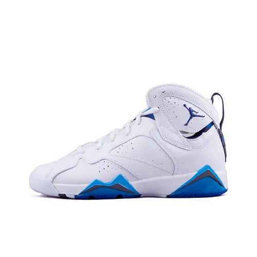 Jordan Air JORDAN 7 Ретро Французский синий Амортизация Поддержка Высокий топ Детские баскетбольные кроссовки Французский синий