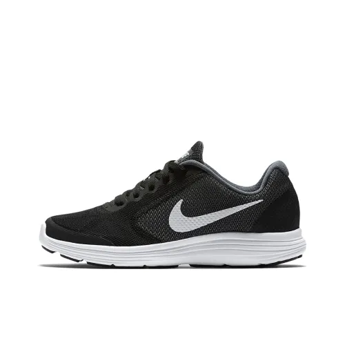 Nike REVOLUTION 3 Low Топ Детские Беговые Кроссовки Черный Белый