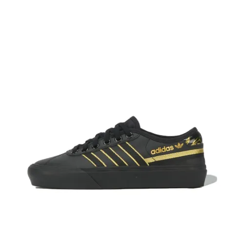 Adidas Originals Delpala J Устойчивый к истиранию низкий топ для детей для скейтбординга Черный Подростки