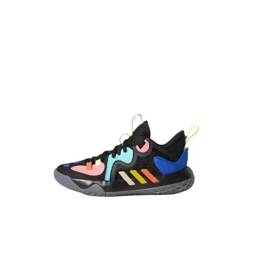 Adidas Harden Stepback 2 Дышащий Низкий Топ Детские Баскетбольные Кроссовки Черный Розовый Синий Детские Возраст 3-7 Лет