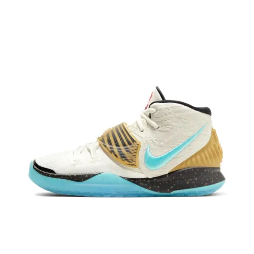 Concepts x Nike Kyrie 6 Golden Mummy противоскользящие MID детские баскетбольные кроссовки цвет экрю золото