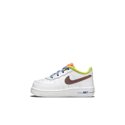 Nike Air FORCE 1 LV8 Slip-resistant Abrasion-resistant Низкий топ Обувь для малышей Белый Зеленый Infant и Toddler