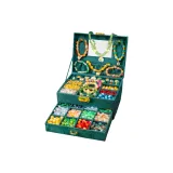 [Роскошь Edition] Изумрудное стекло, антикварное стекло, бусина, ожерелье, коробка [Включает антикварную подставку + сумку для покупок]