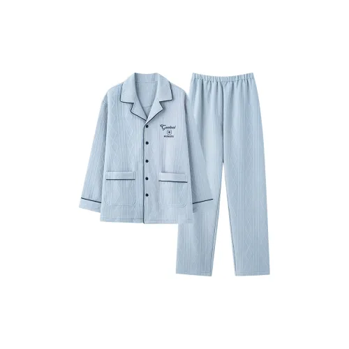 UAVAE Пижамный комплект Мужской Синий Серый