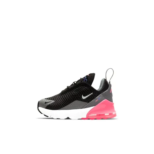 Nike Air Max 270 Low Топ Обувь для малышей Черный Серый Розовый Infant и Toddler