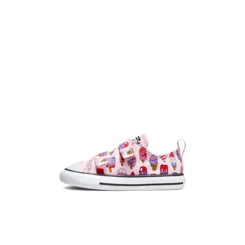 Converse Chuck Taylor All Star Износостойкий и Легкий Низкий Топ Обувь для малышей Розово-фиолетовый Младенец и Малыш