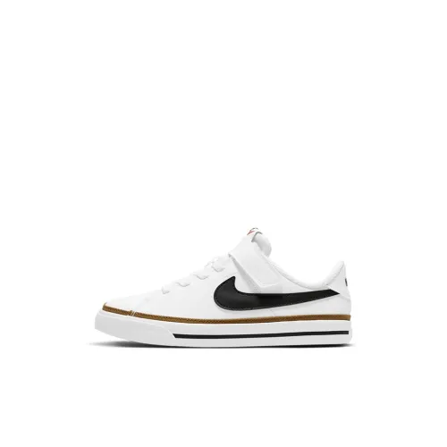 Nike Court Legacy Slip Resistant Low Топ Скейтборд Кроссовки Белый Черный Для детей 3-7 лет