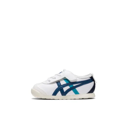 Onitsuka Tiger Mexico 66 Ts Slip-resistant Abrasion-resistant Low Top Спортивная повседневная обувь Белый Синий Младенец и малыш
