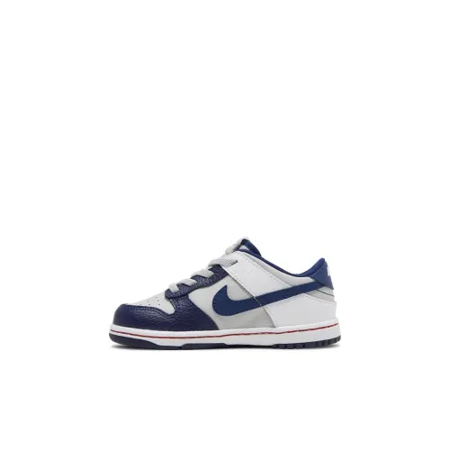 NBA x Nike Dunk EMB Low Топ Обувь для малышей Серый Белый Синий Baby